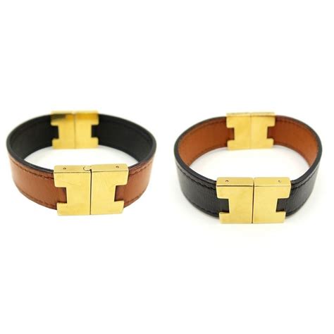 bracelet hermes cuir et argent|bracelet Hermes cuir reversible.